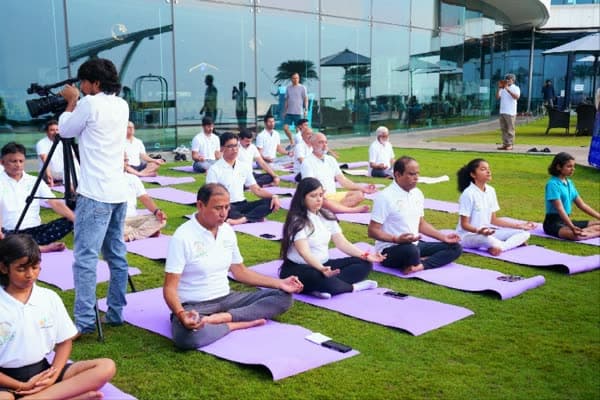 Guided meditation session at a Blisva wellness retreat